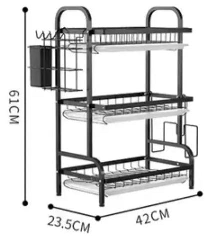 ORGANIZADOR DE PLATOS 3 PUESTOS
